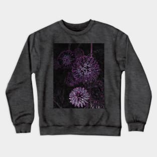 Abstract Purple Floral Design Crewneck Sweatshirt